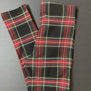 Shinestar Plaid Pants Women's L Red Preppy Academia Stretch Fit